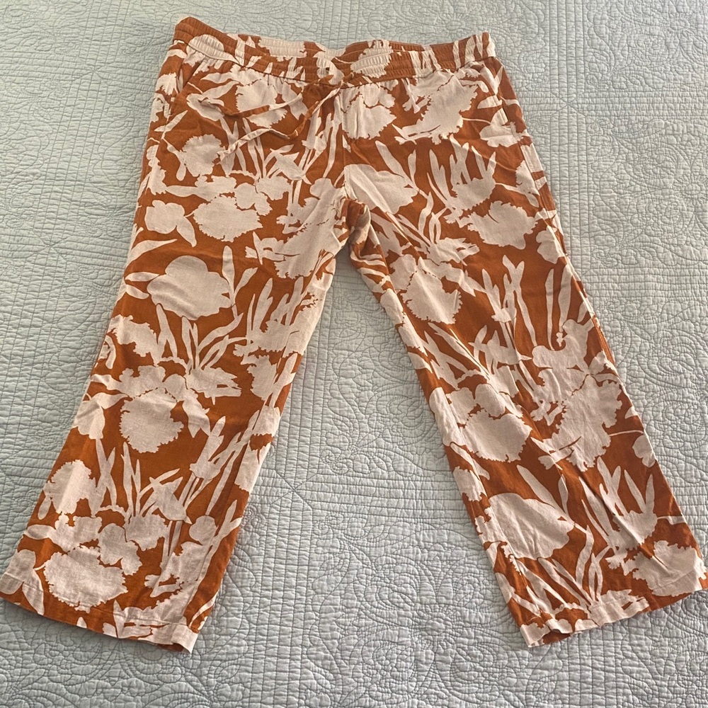 Ann Taylor Factory Wide Leg Pants - Mustard and White